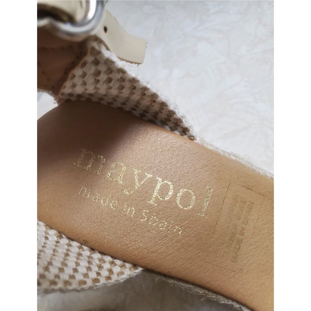 Women's EU 40 9 Maypol Eyelet Lace Cream Espadrille Luxury Wedge Sandal Prep - Picture 2 of 6